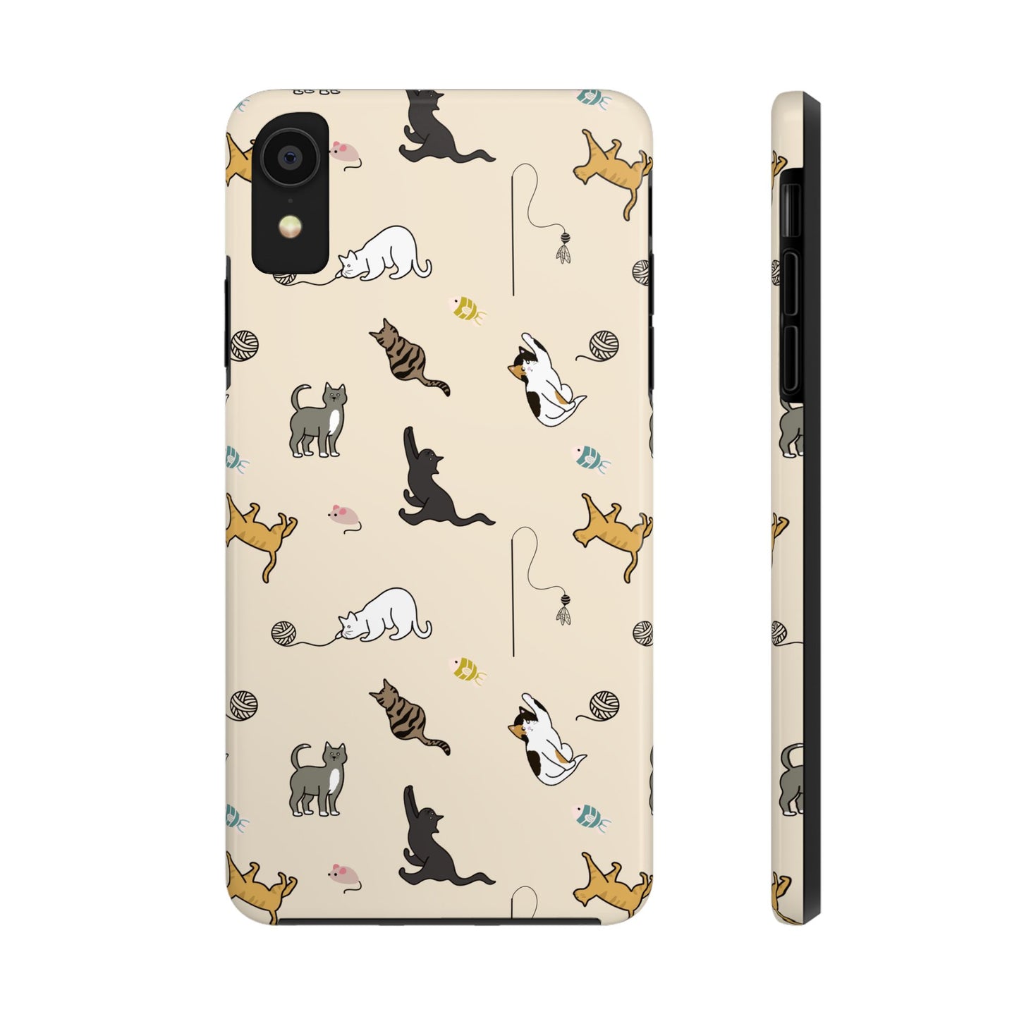 Cute Cat Pattern Tough Phone Case - Durable and Stylish Pet Lover Gift