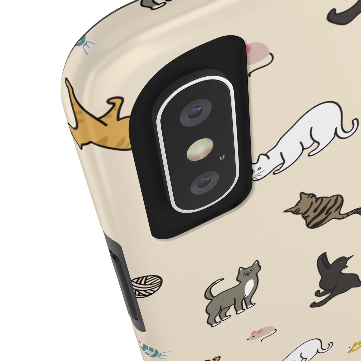 Cute Cat Pattern Tough Phone Case - Durable and Stylish Pet Lover Gift