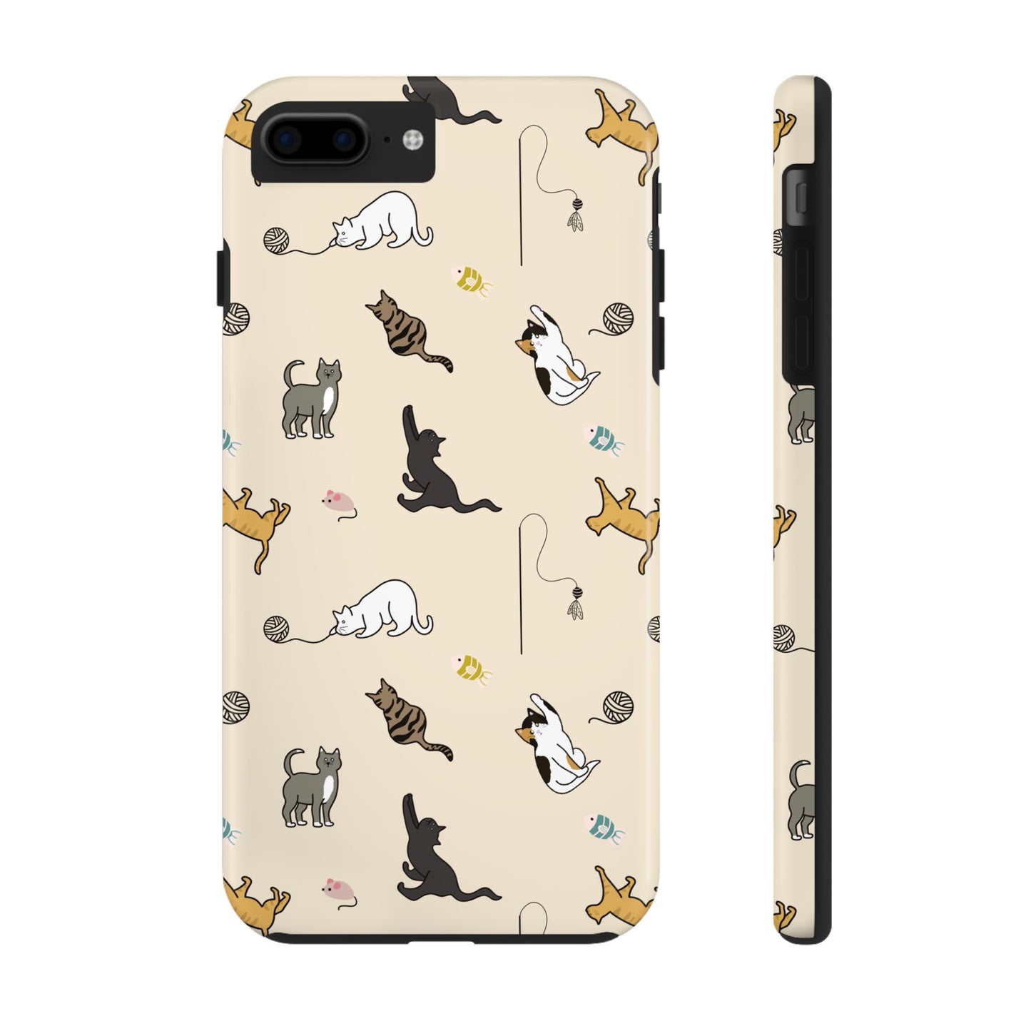 Cute Cat Pattern Tough Phone Case - Durable and Stylish Pet Lover Gift