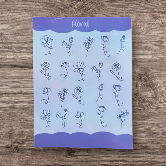 Floral sticker sheet