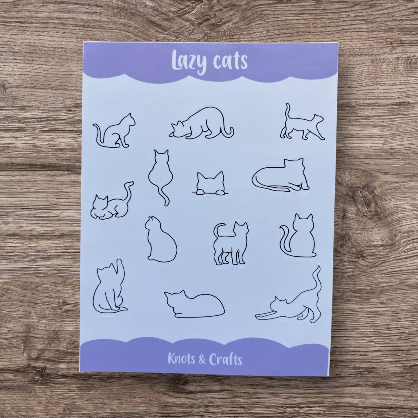 lazy cats sticker sheet