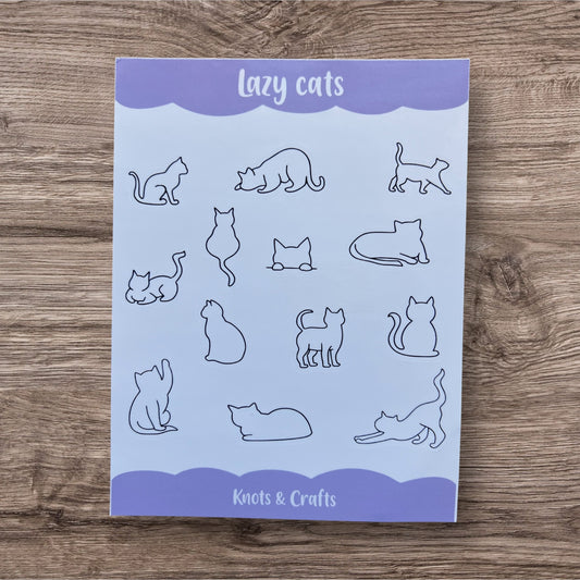 lazy cats sticker sheet