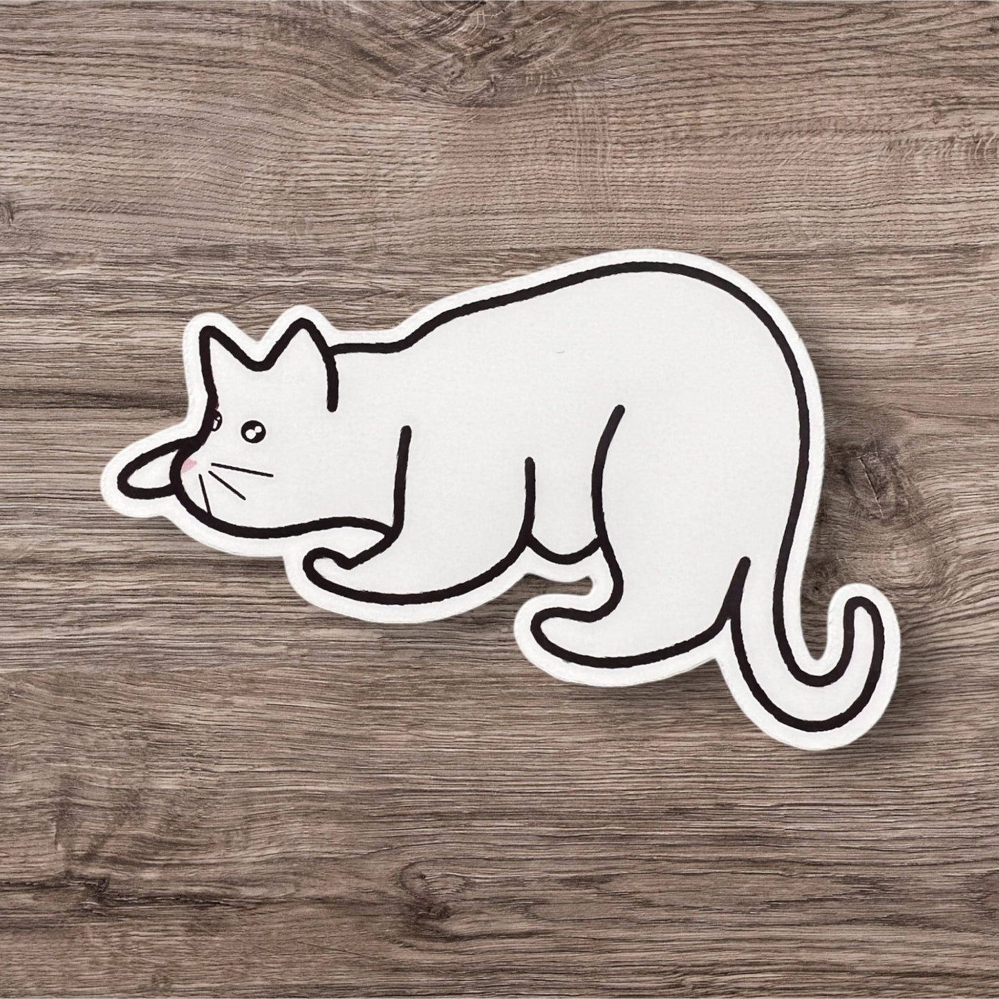 White cat sticker