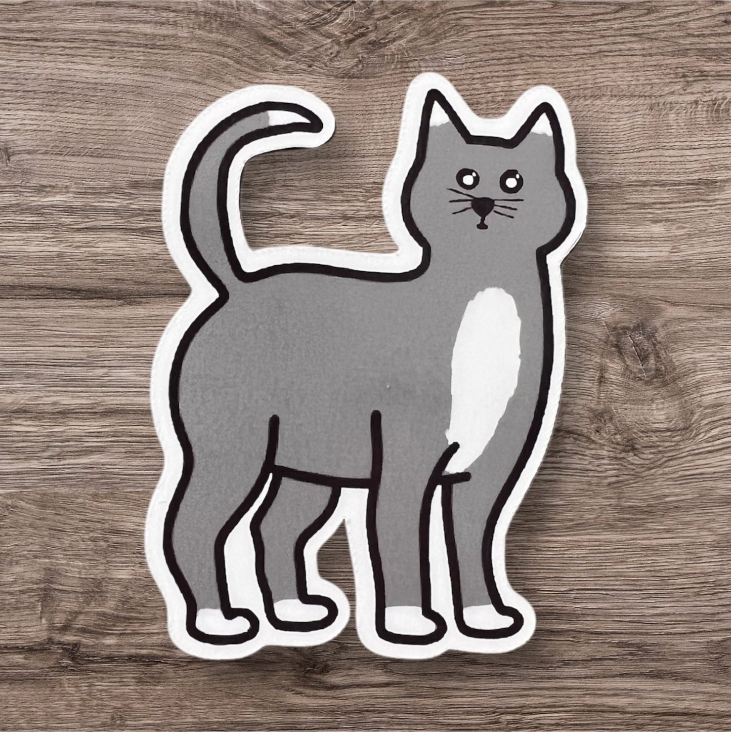 Grey cat sticker